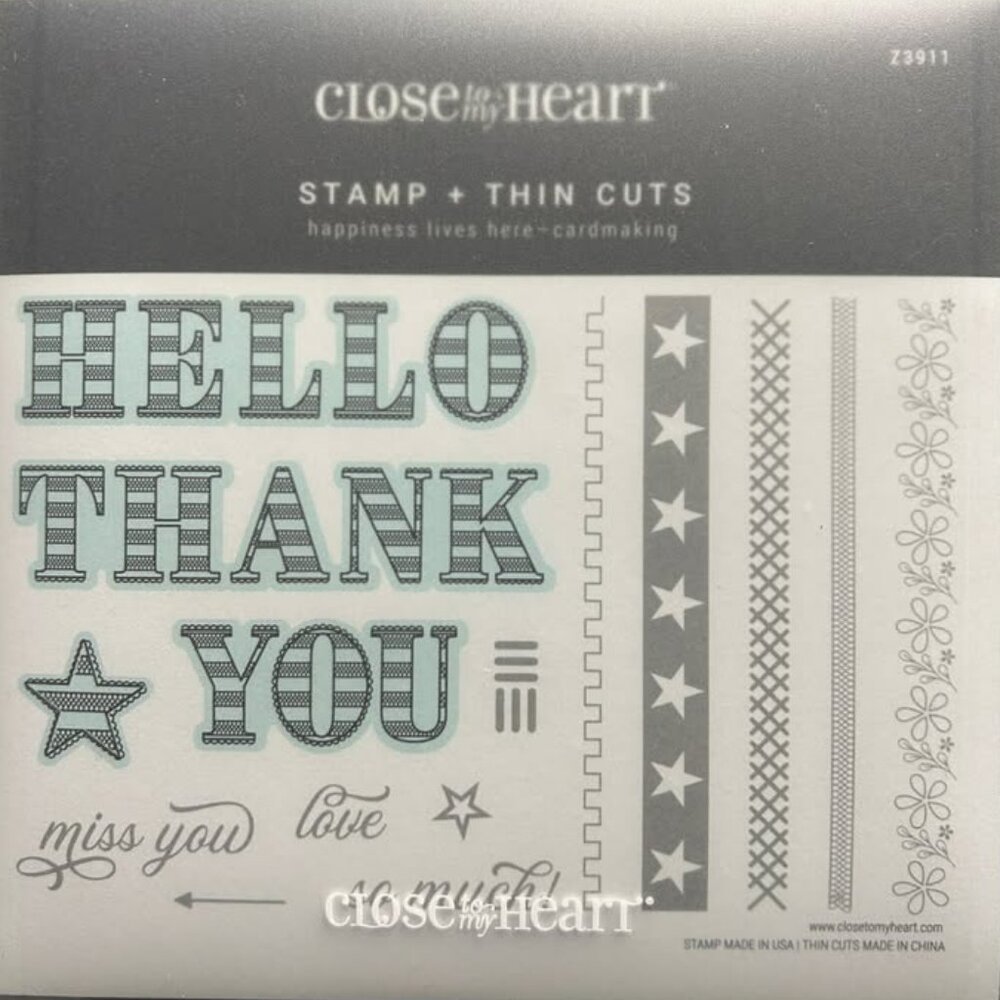 Close to My Heart "Happiness Lives Here" Stamp & Die Set (Z3911)